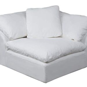 Sunset Trading Cloud Puff 4 Piece Modular Performance White Sectional Slipcovered Sofa,