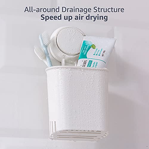 TAILI Shower Caddy Removable Vacuum Suction Cup Storage Basket +Toothbrush Holder + Soap Dish, DIY Drill-Free Kitchen Bathroom Bedroom Organizer Set