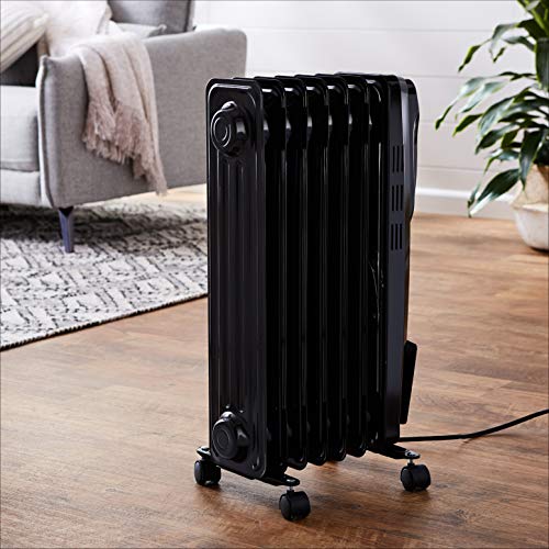 Amazon Basics Indoor Portable Radiator Heater - Black