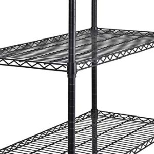 Muscle Rack MWS361872-BLK 5 Shelf Black Wire Mobile Shelving Unit, 72" Height, 36" Width, 18" Length