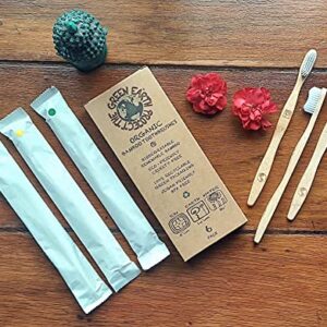 Organic Bamboo Toothbrushes - Eco-Friendly & Compostable 100% Biodegradable Wooden Handles - Durable BPA-Free Medium Soft Bristles - Vegan Manual Toothbrush for Adults with Sensible Gums (6Pack)