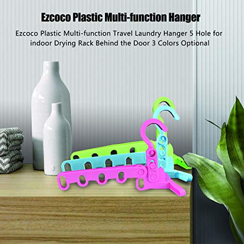 ezcoco Plastic Multi-Function Hangers,Drying Rack,Suit Hangers,Travel Hangers（Pink&Blue&Green）- Pink