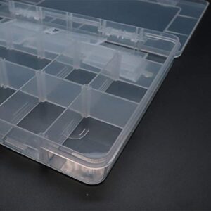 Xiaoyztan 18-Grid Adjustable Plastic Storage Box with Removable Divider for Electronics Jewelry Sewing Tool Gadgets, 7.9 x 5.7 x 1.1 inch