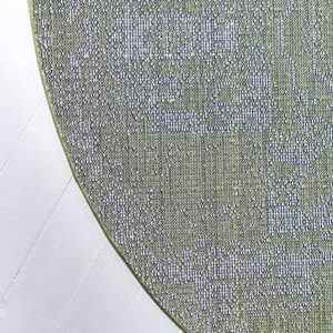 Unique Loom Bromley Collection Area Rug - Wells (3' Round, Green/ Ivory)