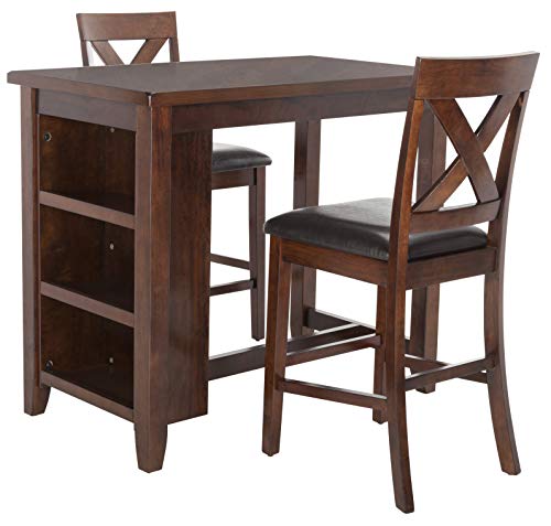 Safavieh Home Collection Everest 3 Piece Pub Set Mahogany and Black