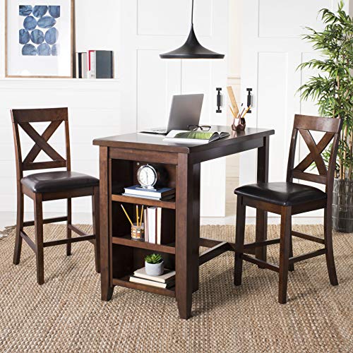 Safavieh Home Collection Everest 3 Piece Pub Set Mahogany and Black