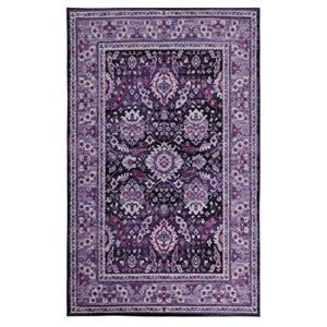 mohawk home prismatic marshall purple floral ornamental (5' x 8') area rug