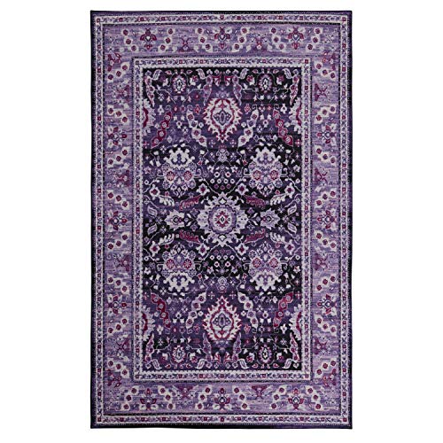 Mohawk Home Prismatic Marshall Purple Floral Ornamental (5' X 8') Area Rug