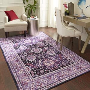 Mohawk Home Prismatic Marshall Purple Floral Ornamental (5' X 8') Area Rug