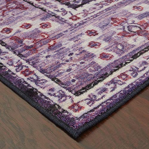 Mohawk Home Prismatic Marshall Purple Floral Ornamental (5' X 8') Area Rug