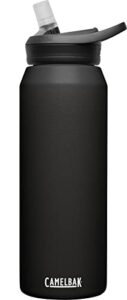 camelbak eddy+ water bottle with straw 32oz - insulated stainless steel, black