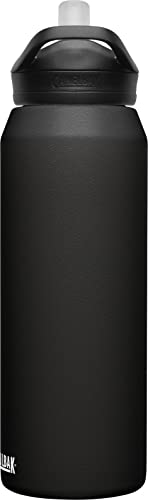 CamelBak eddy+ Water Bottle with Straw 32oz - Insulated Stainless Steel, Black