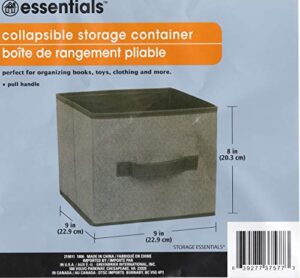 essentials set of 2 collapsible storage cubes 9x9x8 inch gray