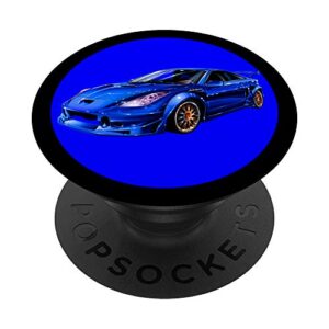 sleek speedy blue sports car image art design gift popsockets swappable popgrip