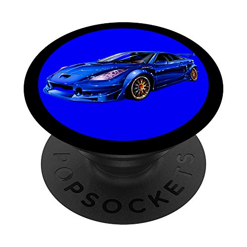 Sleek Speedy Blue Sports Car Image Art Design Gift PopSockets Swappable PopGrip