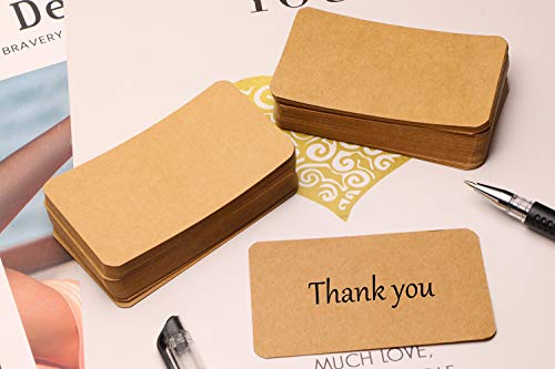 Tupalizy Small Blank Paper Message Note Business Cards Mini Greeting Place Name Vocabulary Word Flash Cards Graffiti Scrapbookings DIY Gift Tags Label, Bronze, 100PCS