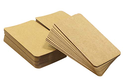 Tupalizy Small Blank Paper Message Note Business Cards Mini Greeting Place Name Vocabulary Word Flash Cards Graffiti Scrapbookings DIY Gift Tags Label, Bronze, 100PCS