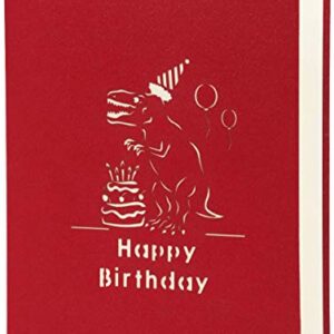 LANGXUN 3D Pop Up Dinosaur Happy Birthday Card, Jurassic Tyrannosaurus Card, Personalized Kid Funny Greeting Cards Birthday