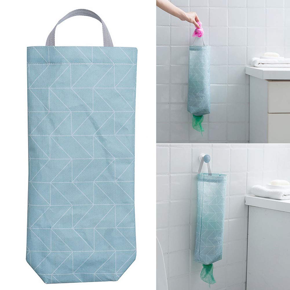 Plastic Bag Holder, Wall Mount Grocery Bag Dispenser Garbage Bag Organizer with Easy Access Top and Bottom Openings for Home Office Kitchen (Style1 Rectangle)