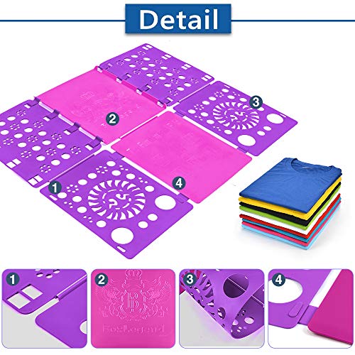 BoxLegend Version 3 Shirt Folding Board t Shirts Clothes Folder Durable Plastic Laundry folders Folding Boards Helper Tool for Adults and Children(Purple)