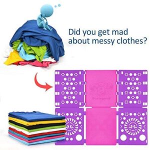 BoxLegend Version 3 Shirt Folding Board t Shirts Clothes Folder Durable Plastic Laundry folders Folding Boards Helper Tool for Adults and Children(Purple)