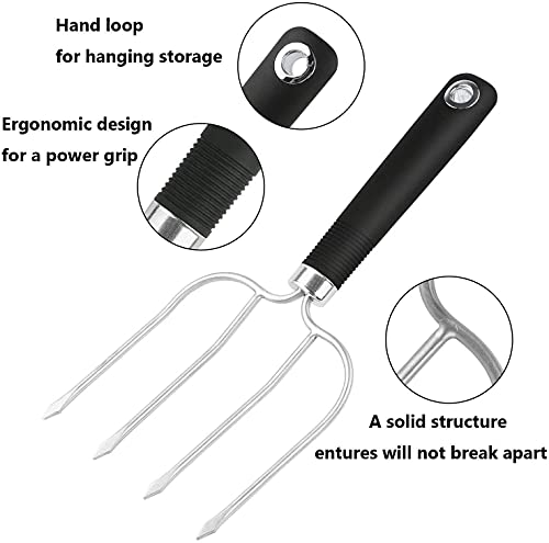 Turkey Lifting Forks, Meat Claws, Strong Endurance Stainless Steel Poultry Chicken Fork, Ultra-Sharp Roast Ham Forks. Easily Lift, Handle Meats - Essential for BBQ & Thanksgiving Pros, 4 Pcs