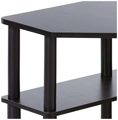 FURINNO Turn-N-Tube Space Saving, Corner Desk, Espresso/Black