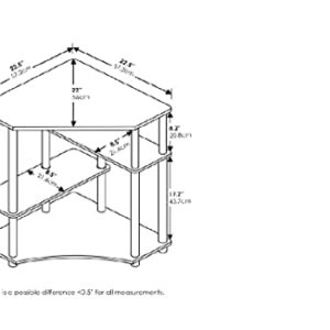 FURINNO Turn-N-Tube Space Saving, Corner Desk, Espresso/Black