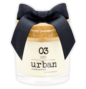urban concepts by decocandles - highly scented soy candle - long lasting - hand poured in usa (peach mango, 6.7 oz.)
