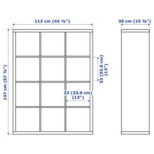 IKEA Kallax Shelf Unit with 4 Inserts White 792.782.50 Size 57 7/8x44 1/8 "