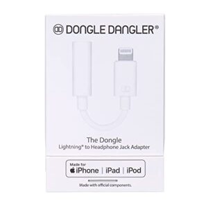 Dongle Dangler 3.5mm Headphone Jack Adapter - Works with iPhone -14/14 Pro/13/13 Pro/ 12/12 Pro Max/ 11/11 Pro/ 11 Pro Max/XS/XS Max/XR/X/ 8/8 Plus/ 7/7 Plus - MFi Certified Adapter (Cable-1 Pack)