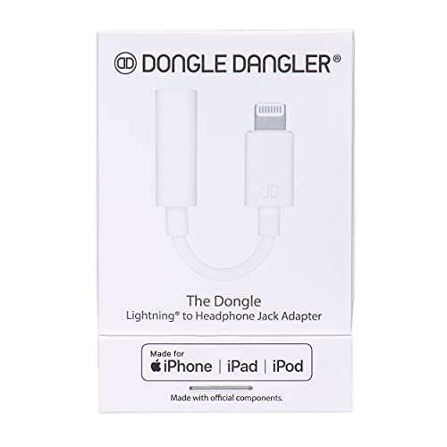 Dongle Dangler 3.5mm Headphone Jack Adapter - Works with iPhone -14/14 Pro/13/13 Pro/ 12/12 Pro Max/ 11/11 Pro/ 11 Pro Max/XS/XS Max/XR/X/ 8/8 Plus/ 7/7 Plus - MFi Certified Adapter (Cable-1 Pack)