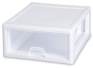sterilite 16 qt single box modular stacking storage drawer container (18 pack)