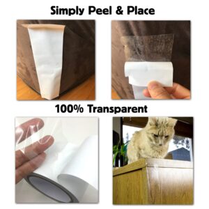 Cat Scratch Deterrent Tape | Clear Double Sided Tape | Couch Protector from Cats | Furniture, Carpet, Couch Corner | Anti Scratch Guards | 3 in x 15 Yds | Puppy Scratching | by Teegan Tapes