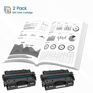 Cool Toner Compatible Toner Cartridge Replacement for HP 80X CF280X 80A CF280A Laserjet Pro 400 M401n MFP M425dn M401dne M401dn M401dw M425dw Laserjet Pro 400 Toner M401 M425 Printer (Black, 2-Pack)