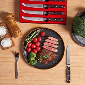 imarku Steak Knives, Steak Knives Set of 6, Premium Japanese Stainless Steel Steak Knife Set, Super Sharp Serrated Steak Knife with Pakkawood Handles and Gift Box