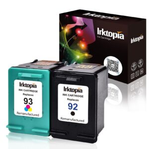 inktopia remanufactured ink cartridges replacement for hp 92 and 93 c9513fn c9362wn c9361wn for hp photosmart 7850 c3150 c3180 deskjet 5440 5420 psc 1510 2525 printer (1 black, 1 tri-color) 2 pack