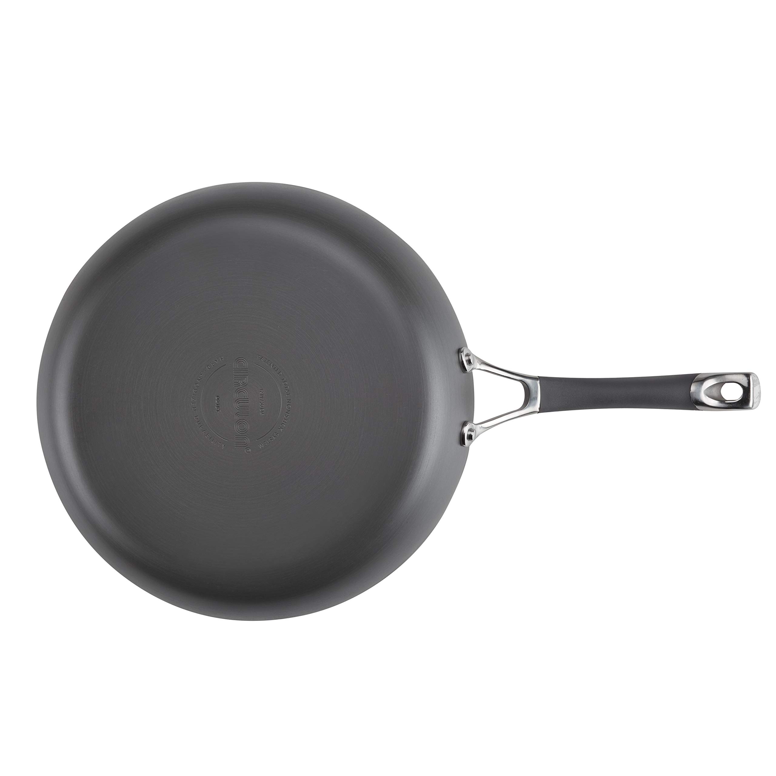 Circulon Radiance Deep Hard Anodized Nonstick Frying Pan /Skillet with Lid - 12 Inch, Gray