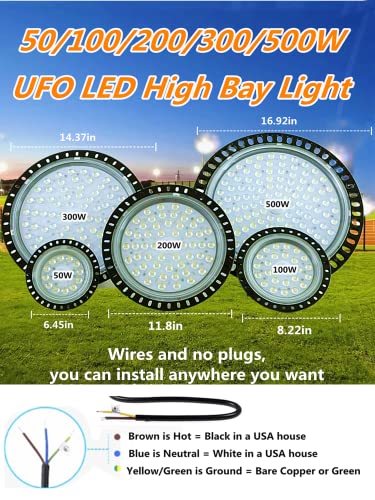 LED High Bay Light 200W 10pcs, 20000LM UFO LED High Bay Light, 6000K High Bay LED Lights, IP54 Warehouse LED Lights Commercial Warehouse Area Light Bay Lights-Bay Lighting for Garage Factory Workshop