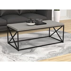 safdie & co. living room coffee coktail tea center table-48 l/gray modern low table, grey cement