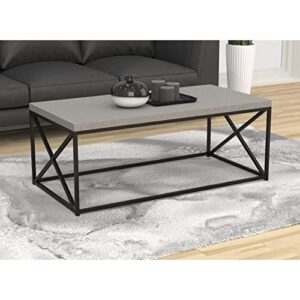 Safdie & Co. Living Room Coffee Coktail Tea Center Table-48 L/Gray Modern Low Table, Grey Cement