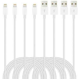 iphone charger, lightning cable 6ft 4packs quick rapid cord apple mfi certified for apple iphone 13 12 11 pro x xr xs max 8 plus 7 6s 5s 5c air ipad mini ipod (grey)