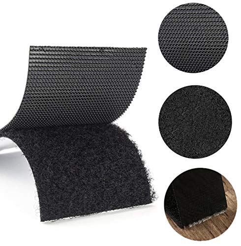 STAY GENT Strips with Self Adhesive Hook and Loop Tape Nylon Fabric Fastener for Couch Cushions, Guitar Pedal, Cable Management and Crafts Projects 11CM (4.3 Inch) Wide 1 M Long Tape