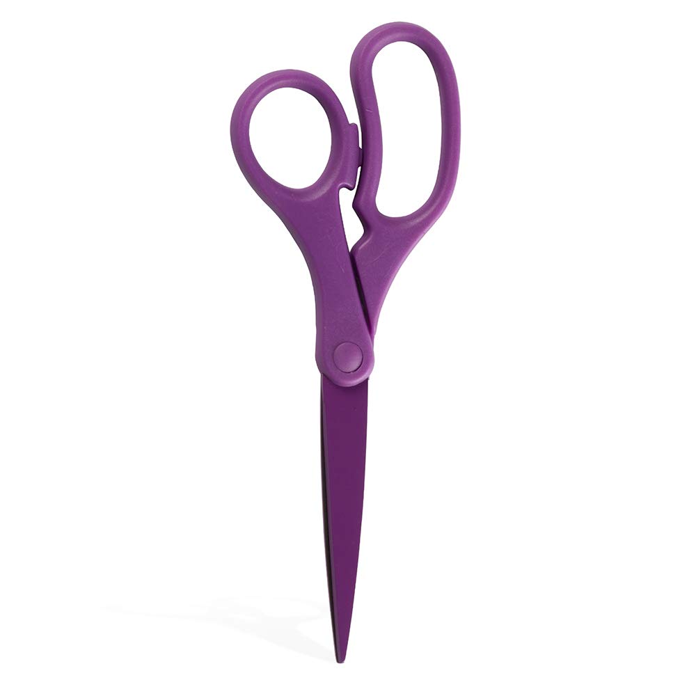 JAM PAPER Multi-Purpose Precision Scissors - 8 Inch - Purple - Ergonomic Handle & Stainless Steel Blades - Sold Individually