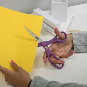 JAM PAPER Multi-Purpose Precision Scissors - 8 Inch - Purple - Ergonomic Handle & Stainless Steel Blades - Sold Individually