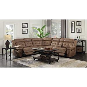 Steve Silver Transitional 3-Piece Microfiber Reclining Sectional in Chocolate