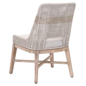 MAKLAINE Rope Dining Side Chair in Taupe and White (Set of 2)