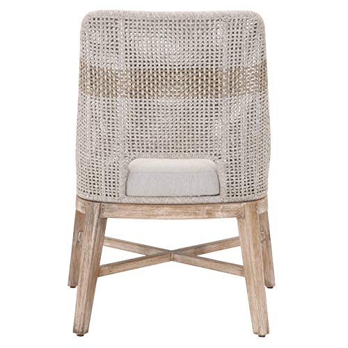 MAKLAINE Rope Dining Side Chair in Taupe and White (Set of 2)