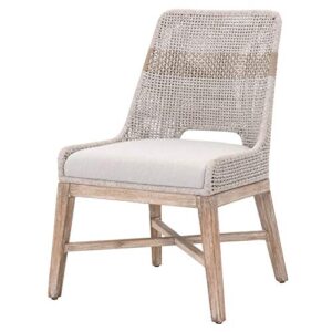 MAKLAINE Rope Dining Side Chair in Taupe and White (Set of 2)