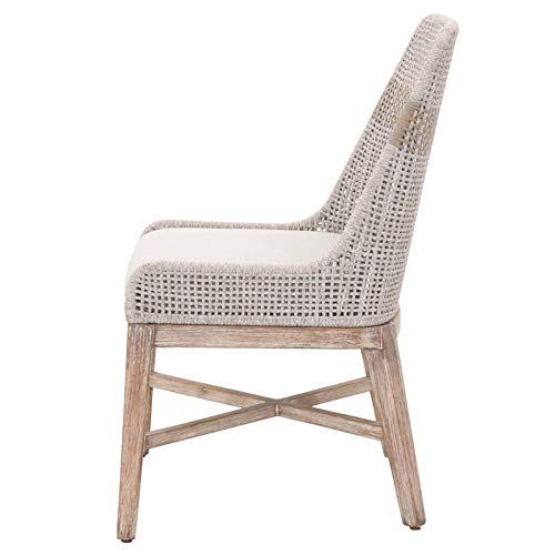 MAKLAINE Rope Dining Side Chair in Taupe and White (Set of 2)